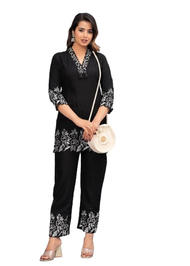 51hTrVyDYL._SY879_.jpg Women's Co-Ord set | Casual Wear Pant Top Set | Fancy Co-Ord Set | Full Pair Set | Women Kurta Sets | Women Kurta Pant Set | Coord Sets for Women - Image 1